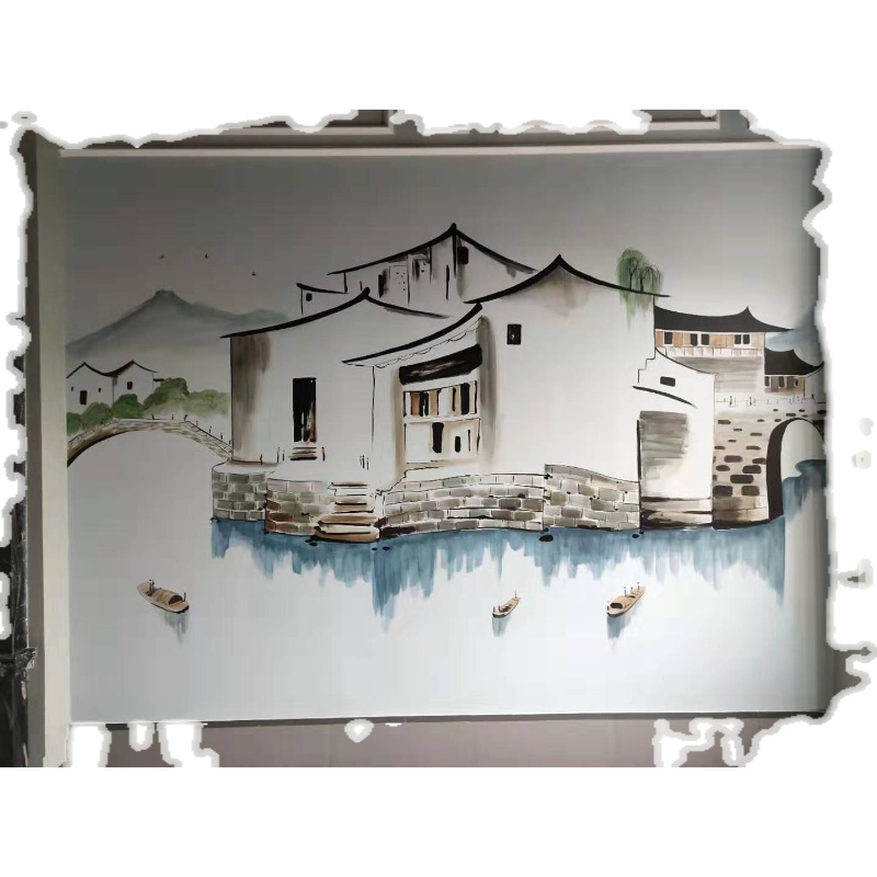 新农村乡镇人居环境美丽乡村振兴墙体彩绘手绘墙画主题墙绘画