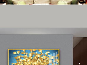 新中式金箔画抽象意境发财树晶瓷画装饰画图片下载 花鸟装饰画大全 新中式装饰画编号 19064107