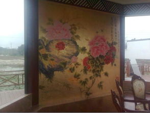 手绘金箔画图片,手绘金箔画高清图片 杭州猎青手绘壁画装饰设计工程公司,