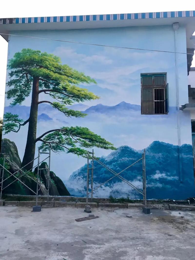 美丽乡村振兴手绘墙画 高档壁画的艺术赋能