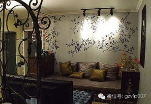 手绘背景墙装修设计效果图精选 创意银箔画点亮家居空间