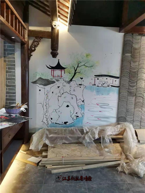 苏式餐厅墙体彩绘 营造无锡餐馆的江南韵味