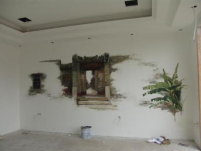 办公室手绘墙装修效果图 墙体画的艺术与实用结合